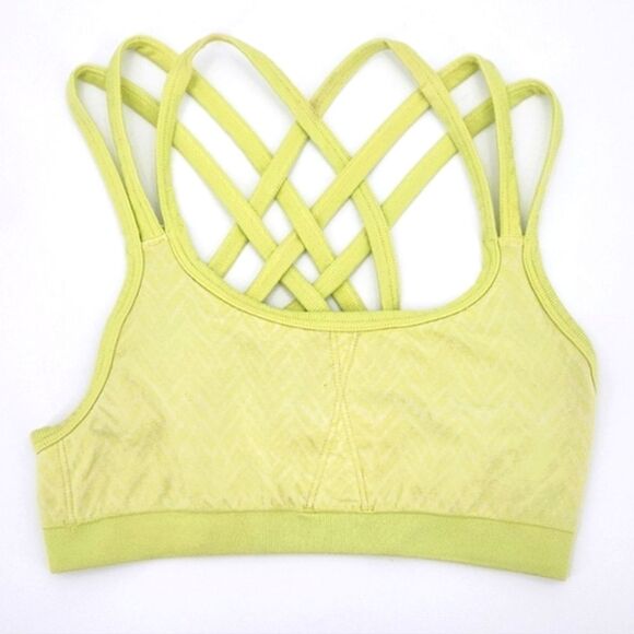 Athleta Other - Athleta Sports Bra Size Small Womens Green Yellow Strappy Criss-cross Activewear